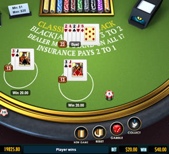 Interface of an Online Blackjack Game